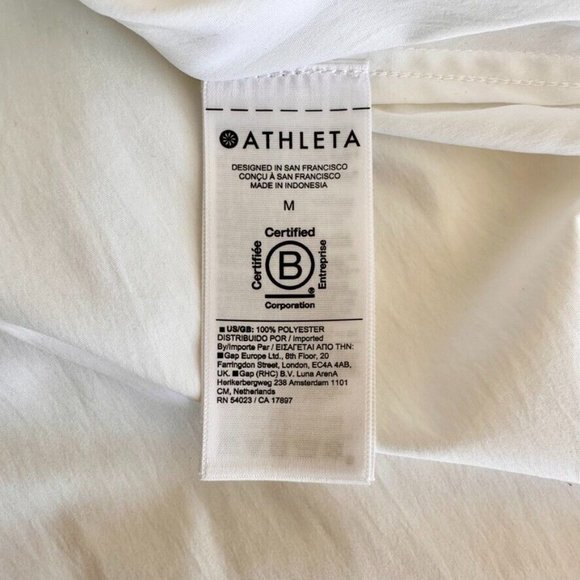 Athleta Womens Oversized Poplin Top Size Medium White Performance Pockets New - Picture 15 of 16